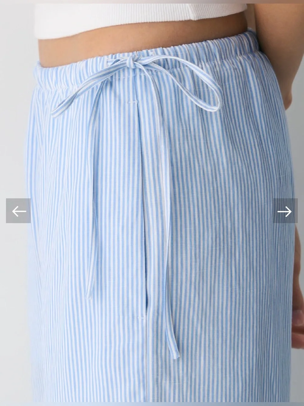 NWOT Aritzia Artisan Pant - Cruiselinen stripe white/cornflower blue size small